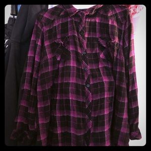 Torrid Purple Button Up Flannel Camp